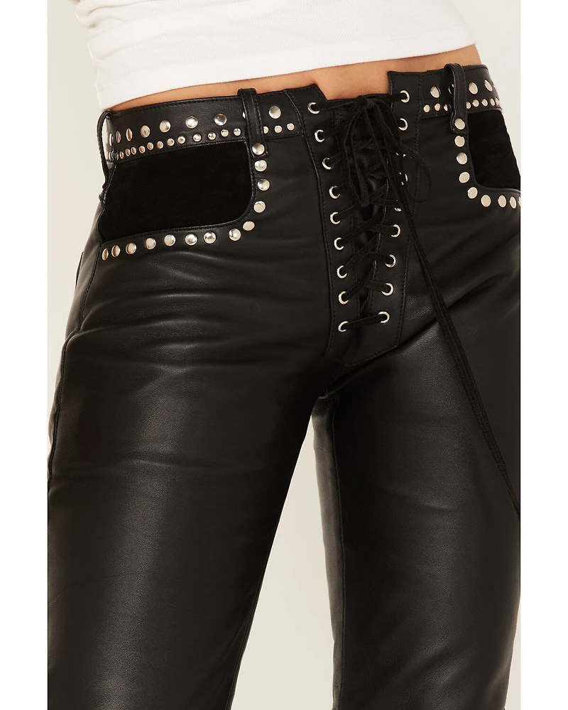 Understated Leather Women's Wild Cats Mid Rise Flare Pants