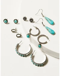 Shyanne Women's Ridge Canyon Turquoise Hoop Set - 6 Piece