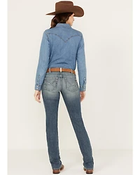 Ariat Women's Medium Wash Mid Rise Michela Straight Stretch Jeans