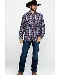Resistol Men's Crook Small Plaid Long Sleeve Western Shirt