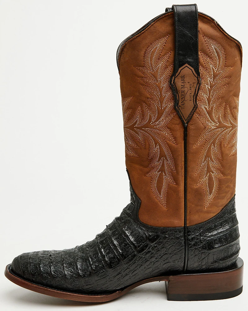 Tanner Mark Men's Caiman Print Western Boots - Round Toe