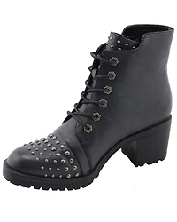 Milwaukee Leather Women's Studded Rocker Boots - Round Toe