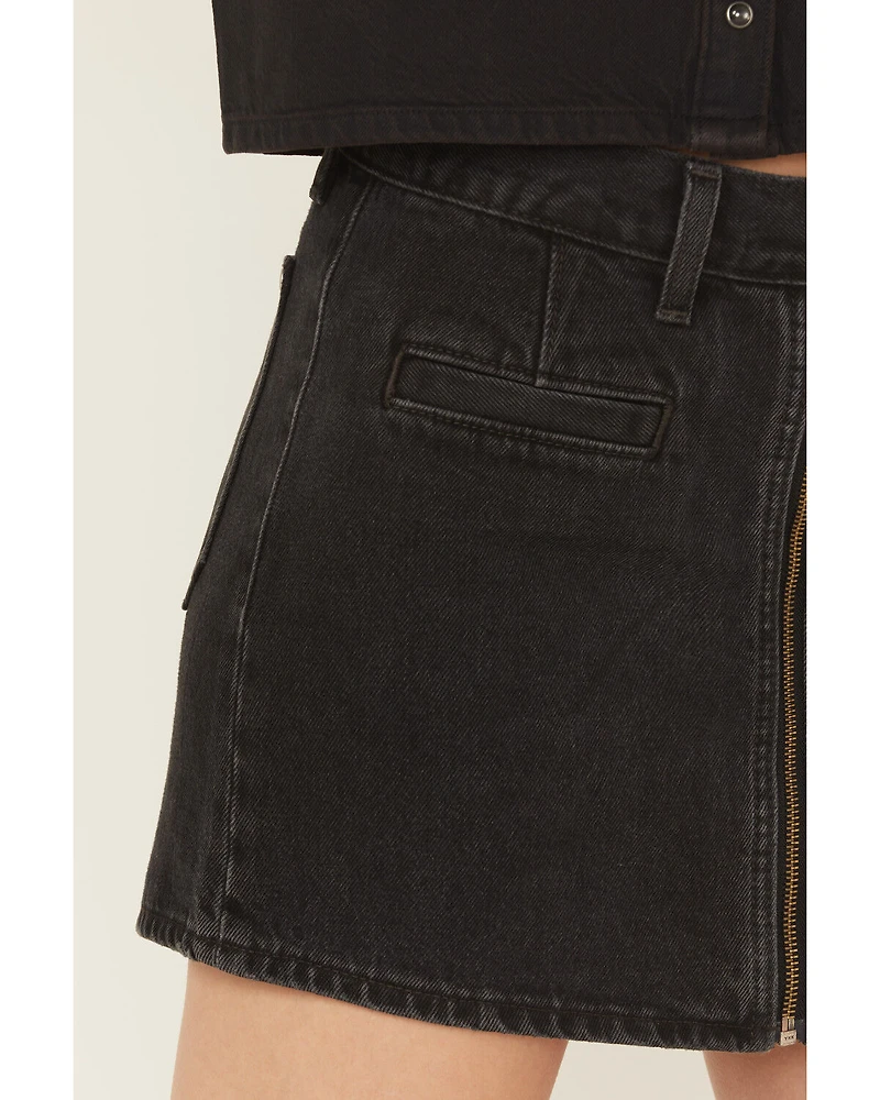 Levi's Women's Moto Icon Zipper Front Denim Mini Skirt
