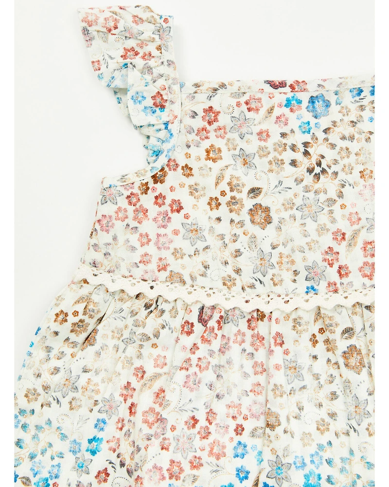 Shyanne Toddler Girls' Floral Print Sleeveless Ruffle Top