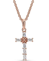 Montana Silversmiths Women's Entwined Rose Gold Brilliant Cross Necklace