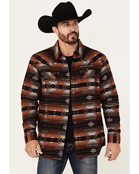 Moonshine Spirit Men's Smoke Cover Southwestern Print Long Sleeve Snap Western Shirt