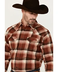 Blue Ranchwear Men's Finney Plaid Print Long Sleeve Snap Western Shirt