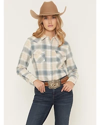 Wrangler Retro Women's Boot Barn Exclusive Plaid Print Long Sleeve Pearl Snap Flannel Shirt