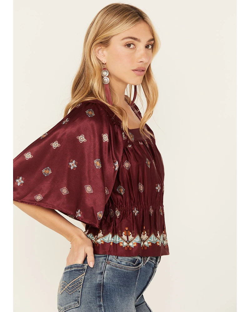 Shyanne Women's Satin Butterfly Sleeve Top