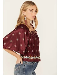 Shyanne Women's Satin Butterfly Sleeve Top