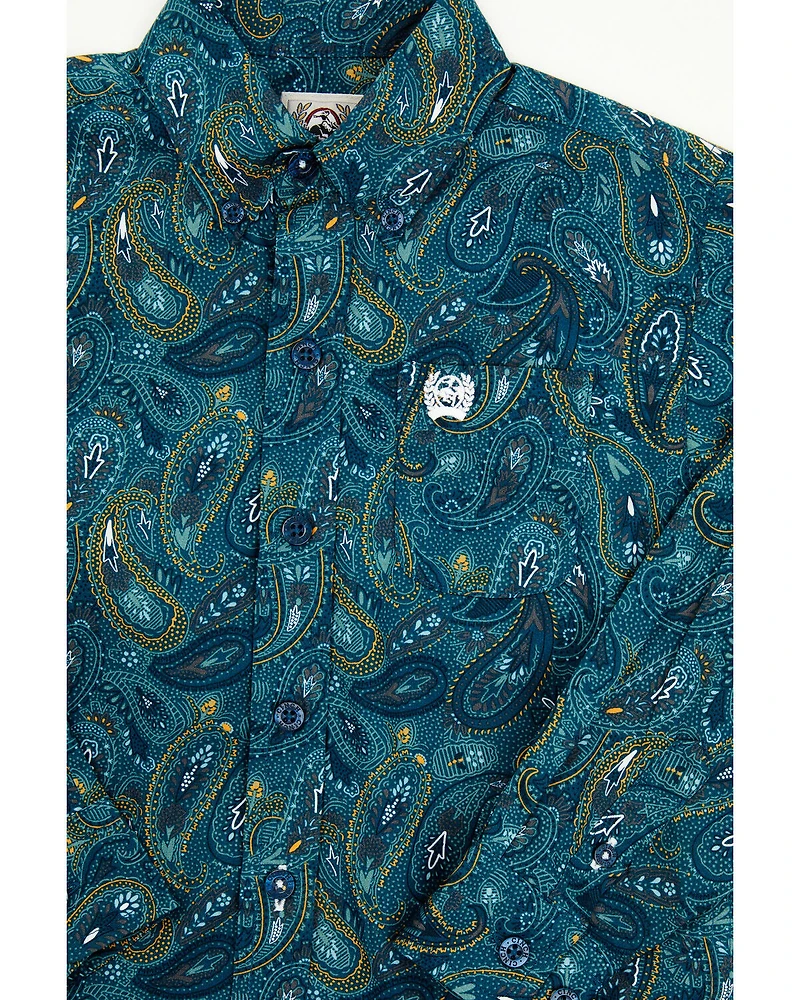 Cinch Toddler Boys' Paisley Print Long Sleeve Button-Down Western Shirt