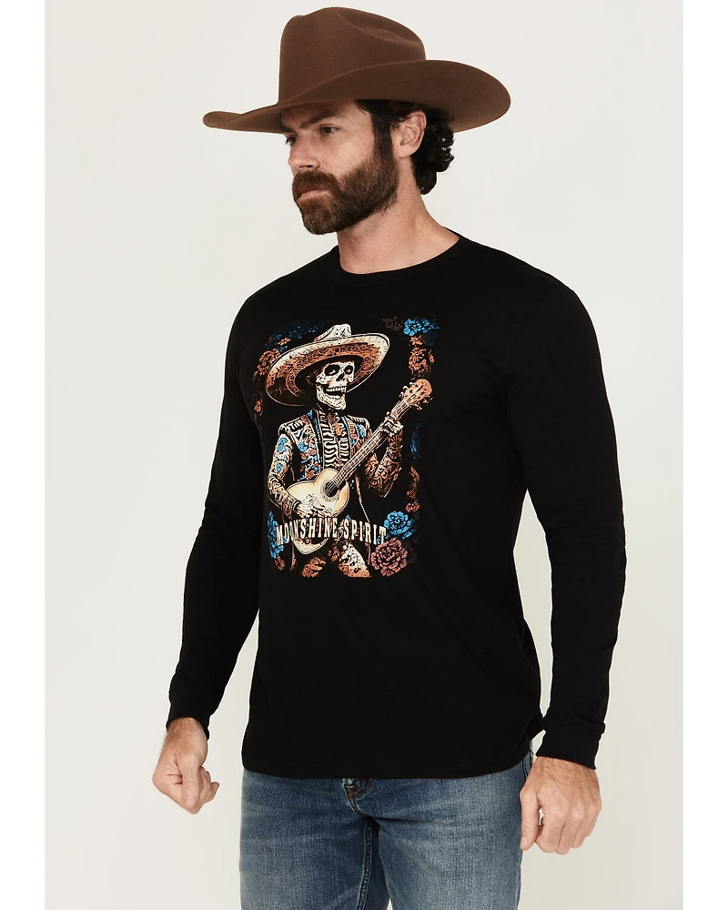 Moonshine Spirit Men's Solo Guitarist Long Sleeve Graphic T-Shirt