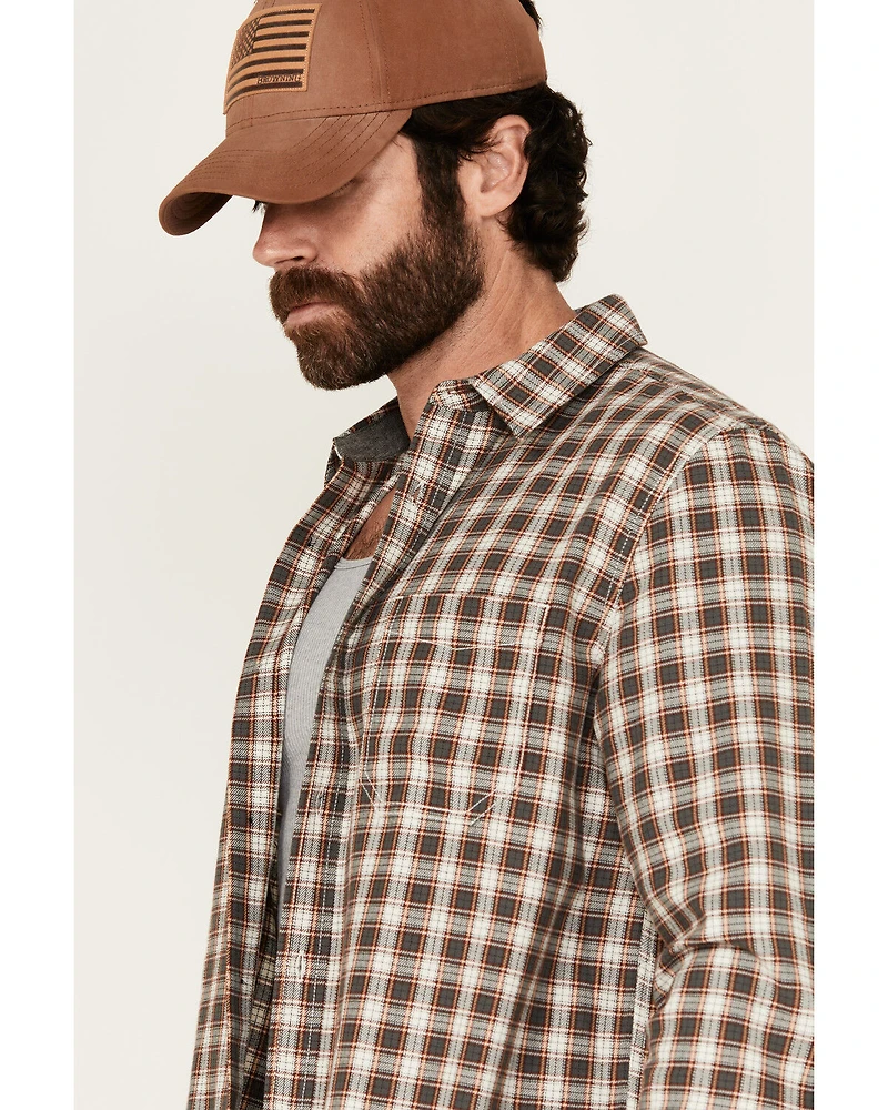 Brothers and Sons Men's Keystone Plaid Print Long Sleeve Button-Down Stretch Western Shirt