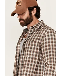 Brothers and Sons Men's Keystone Plaid Print Long Sleeve Button-Down Stretch Western Shirt