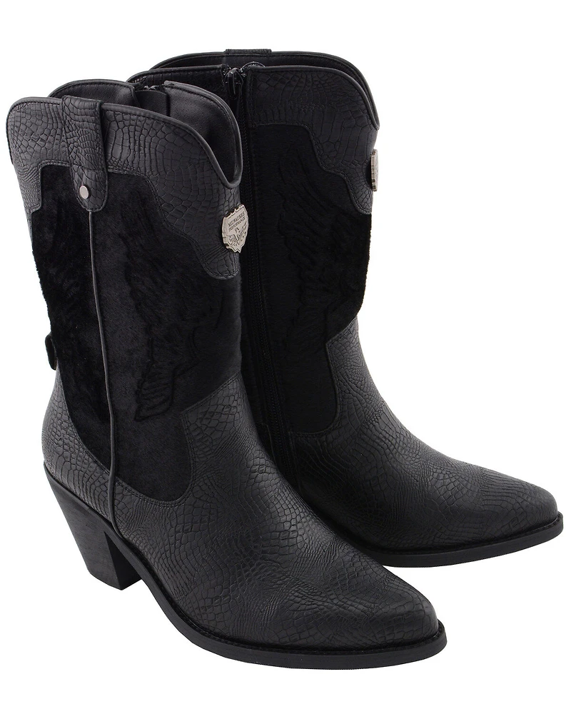 Milwaukee Leather Women's Snake Print Western Boots - Round Toe