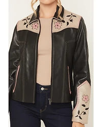 Scully Women's Floral Embellished Leather Jacket