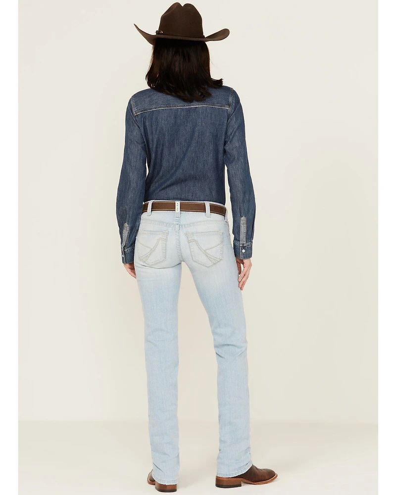 Ariat Women's Light Wash Zayla Low Rise Straight Leg Stretch Denim Jeans