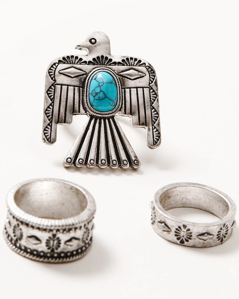 Idyllwind Women's Myrtle Thunderbird Ring Set - 3 Piece
