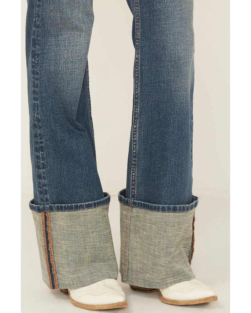 Shyanne Women's Joni High Rise Trouser Tall Cuff Stretch Denim Jeans