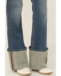 Shyanne Women's Joni High Rise Trouser Tall Cuff Stretch Denim Jeans