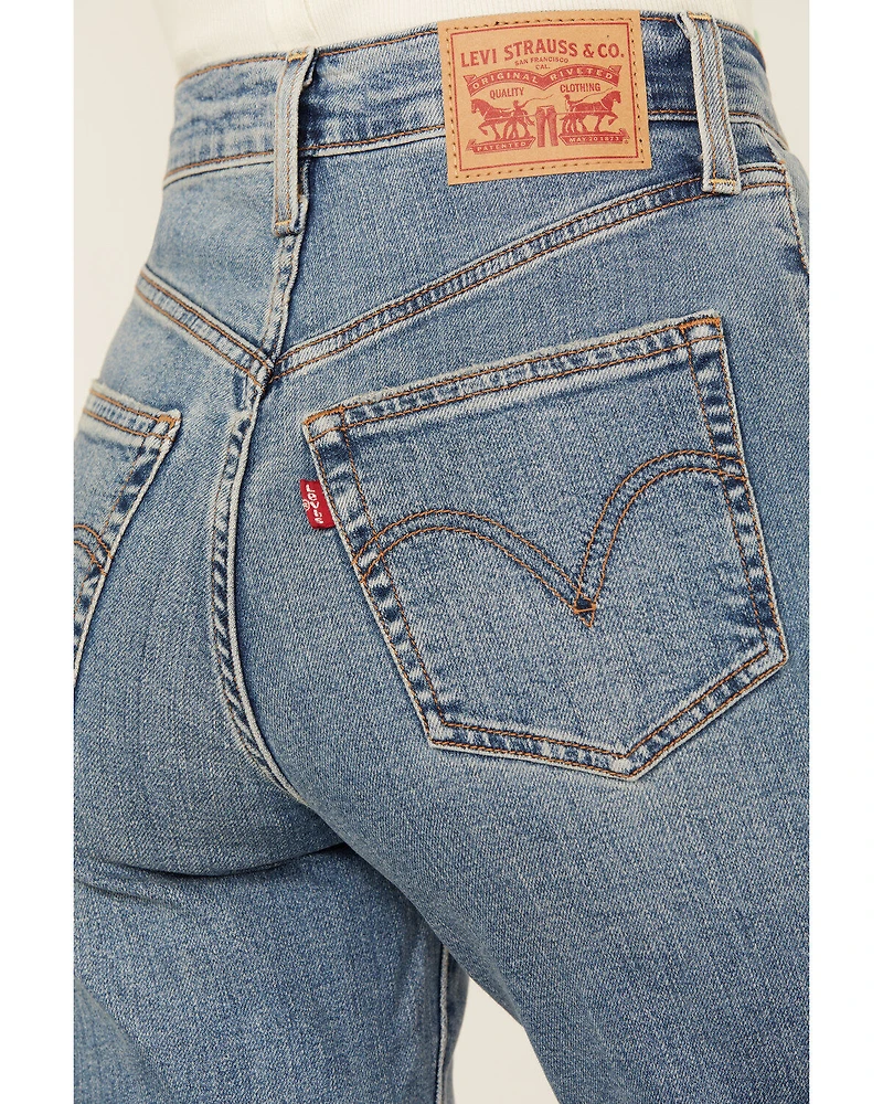 Levi's Women's Light Wash High Rise Slim Stretch Bell Jeans