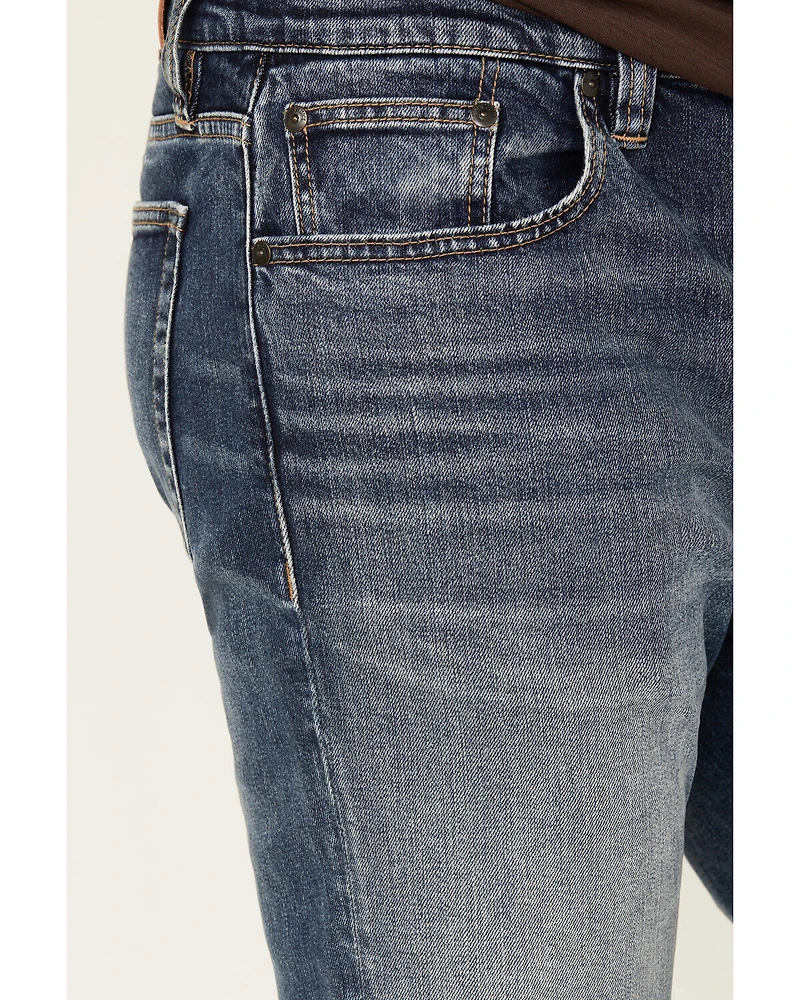 Brothers and Sons Men's Boneyard Dark Wash Vintage Straight Stretch Denim Jeans