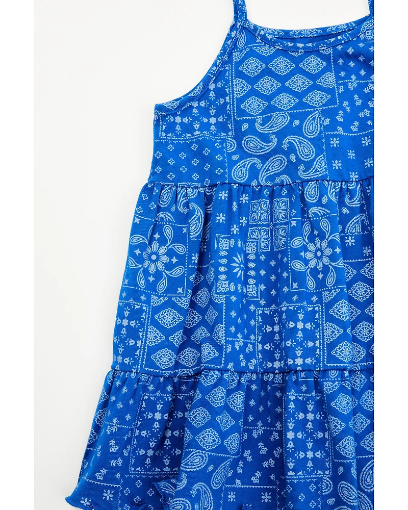 Wrangler Toddler Girls' Bandana Print Dress and Diaper Cover - 2 Piece