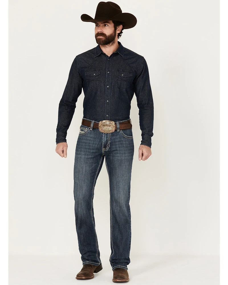 Rock & Roll Denim Men's Revolver Medium Vintage Wash Slim Straight Reflex Jeans