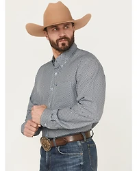 Cinch Men's Geo Print Long Sleeve Button-Down Performance Stretch Western Shirt