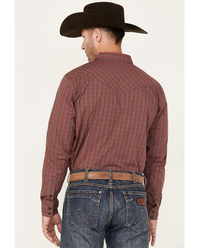 Cody James Men's Fire Mountain Long Sleeve Plaid Print Snap Western Shirt