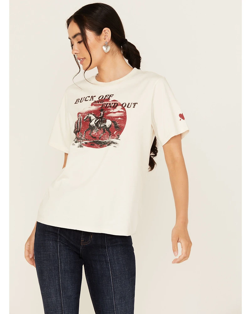 Idyllwind Women's Buck Off and Find Out Short Sleeve Graphic Tee