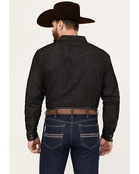 Kimes Ranch Men's Grimes Wash Denim Long Sleeve Pearl Snap Western Shirt