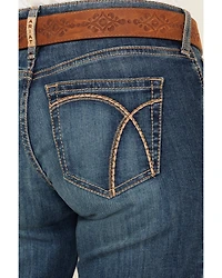 Ariat Women's Hasley Dark Wash Mid Rise Slim Trouser Denim Jeans