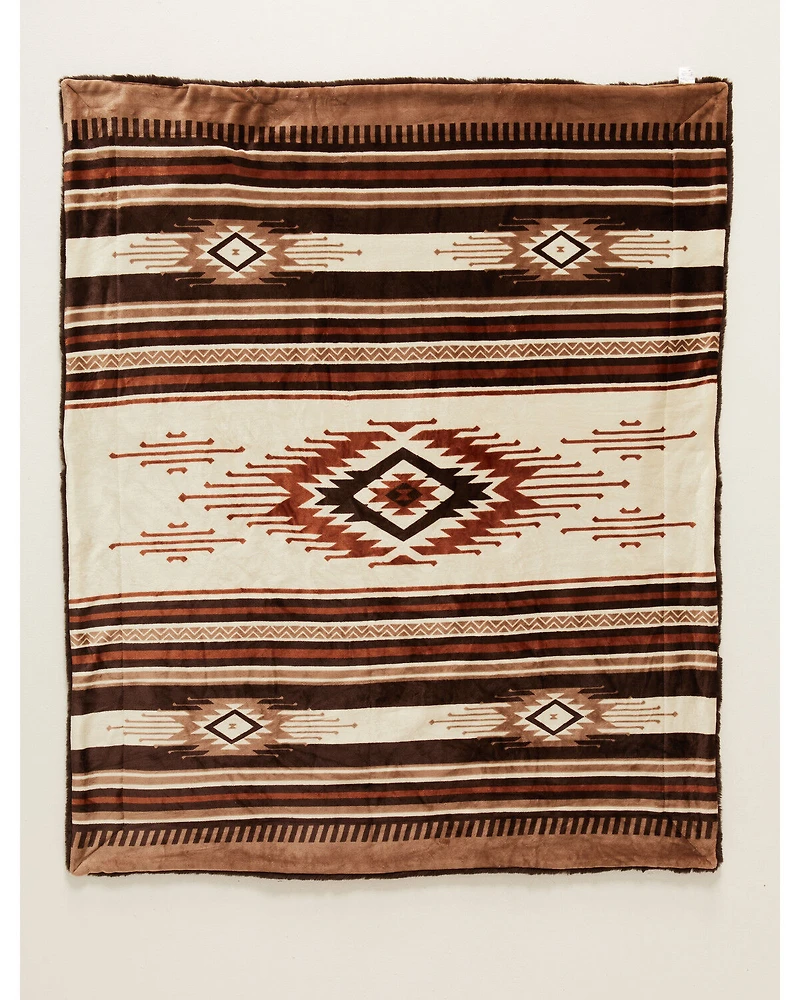 Boot Barn Prescott Southwestern Print Faux Fur Blanket