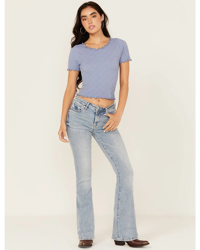 Dear John Women's Light Wash Rosa High Rise Flare Stretch Denim Jeans