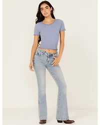 Dear John Women's Light Wash Rosa High Rise Flare Stretch Denim Jeans