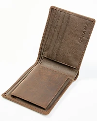 Hawx Men's Brown Flag Bifold Wallet