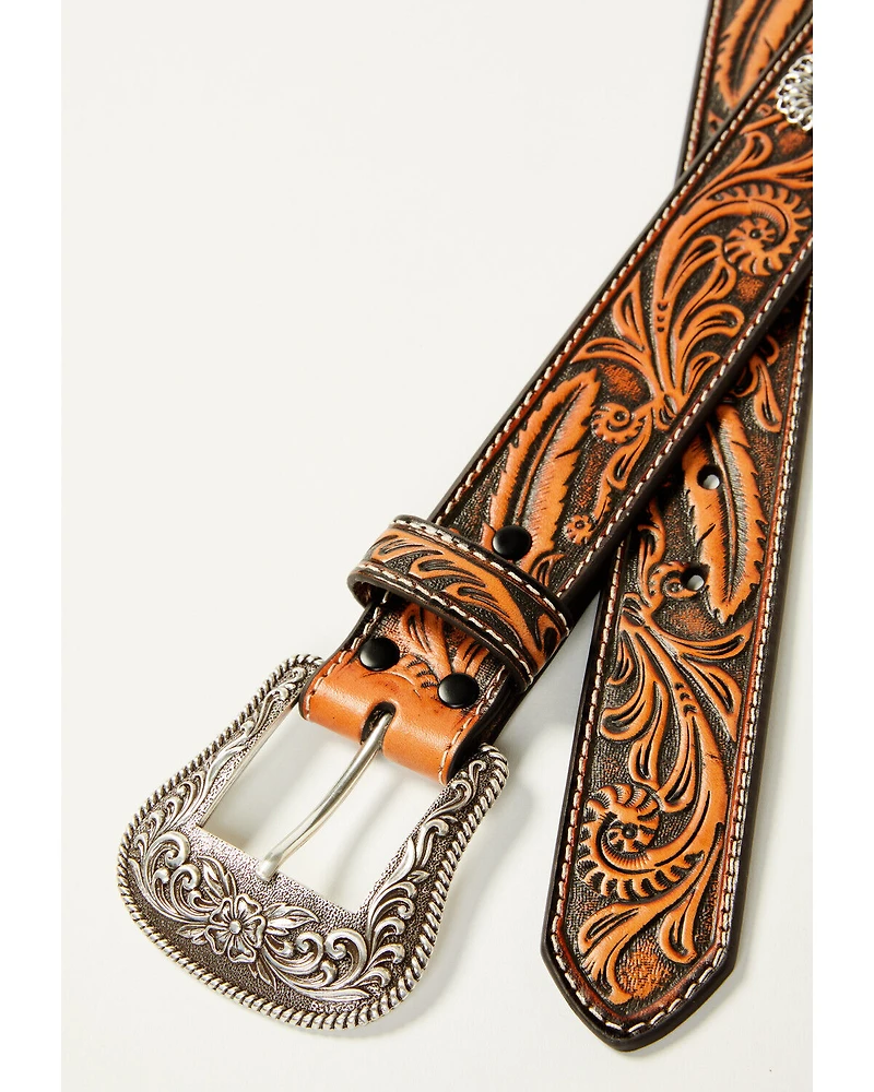 Shyanne Women's Floral Studded Tooled Belt