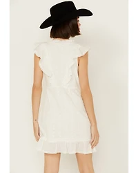 Shyanne Women's Ruffle Trim Eyelet Mini Dress