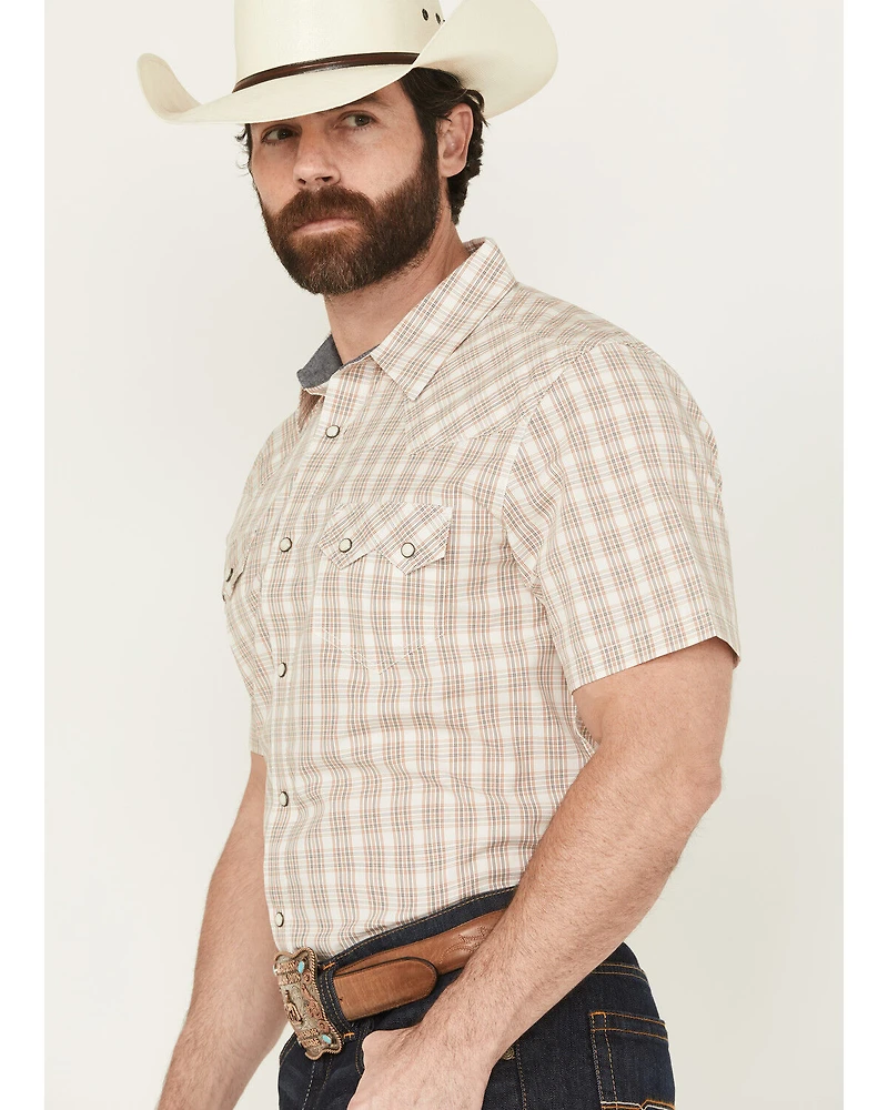 Cody James Men's Rangewear Plaid Print Short Sleeve Snap Western Shirt