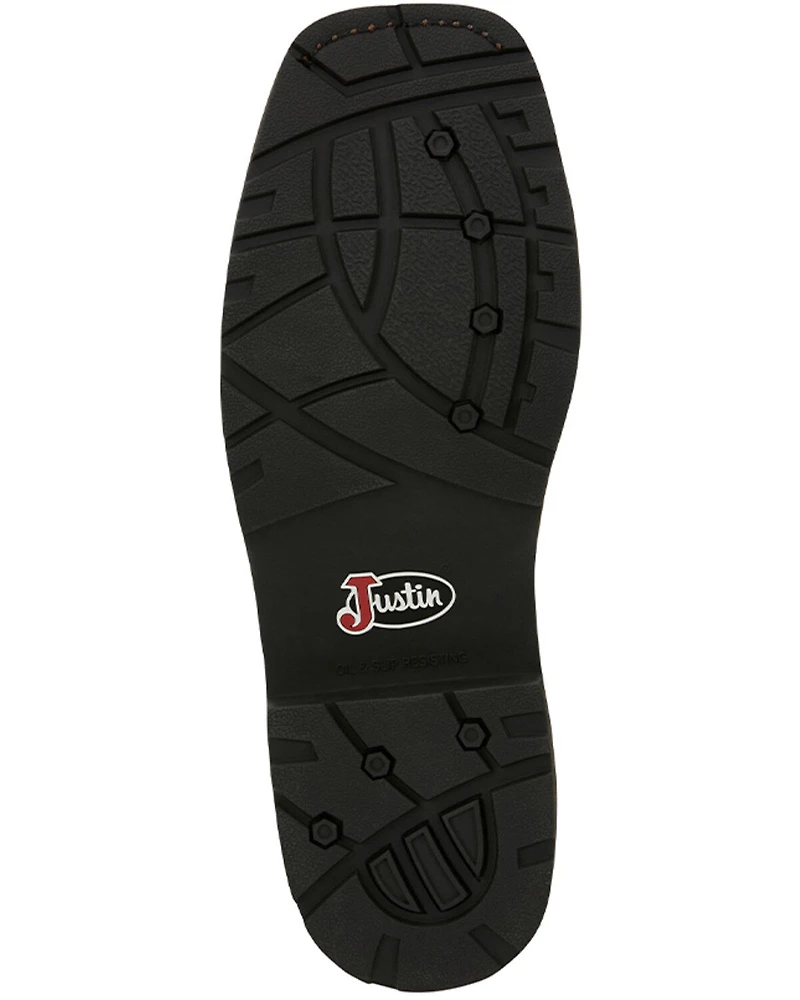 Justin Men's Ricochet Waterproof Western Work Boots - Composite Toe Met Guard