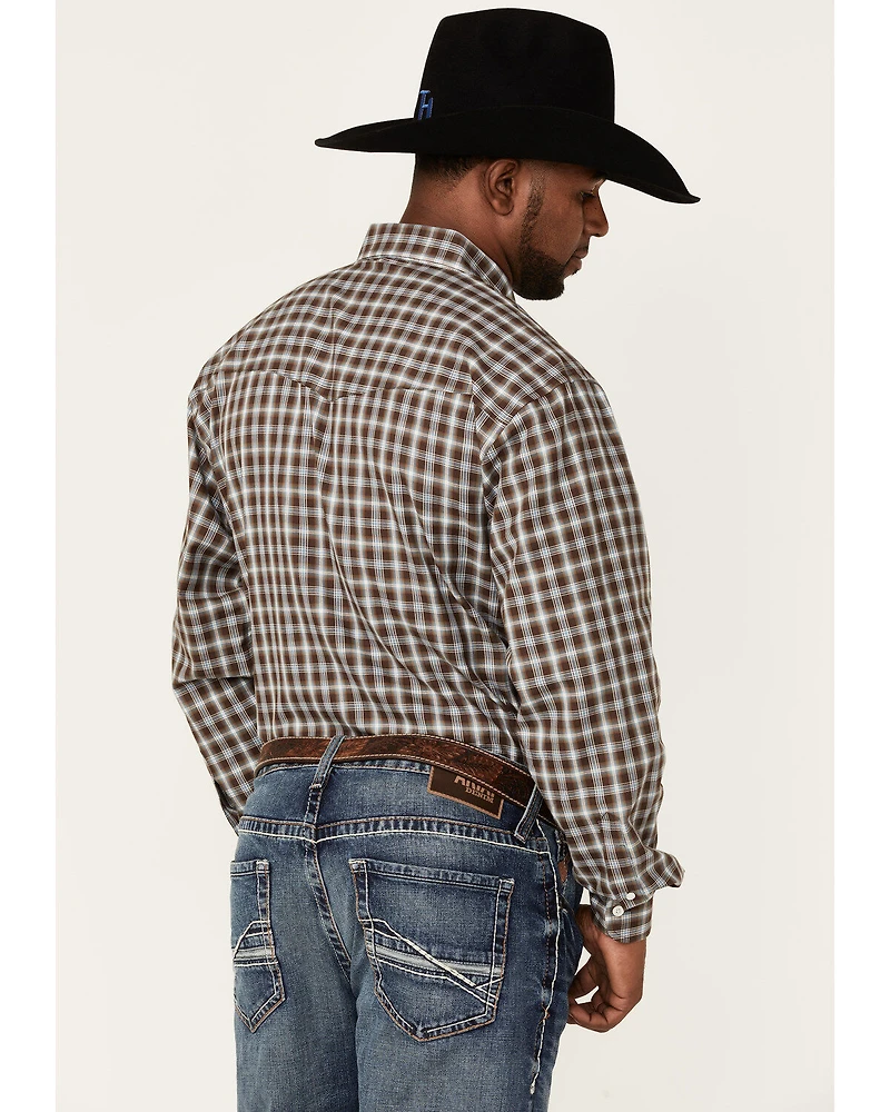 Resistol Men's Quincy Small Plaid Long Sleeve Button Down Western Shirt