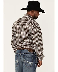 Resistol Men's Quincy Small Plaid Long Sleeve Button Down Western Shirt