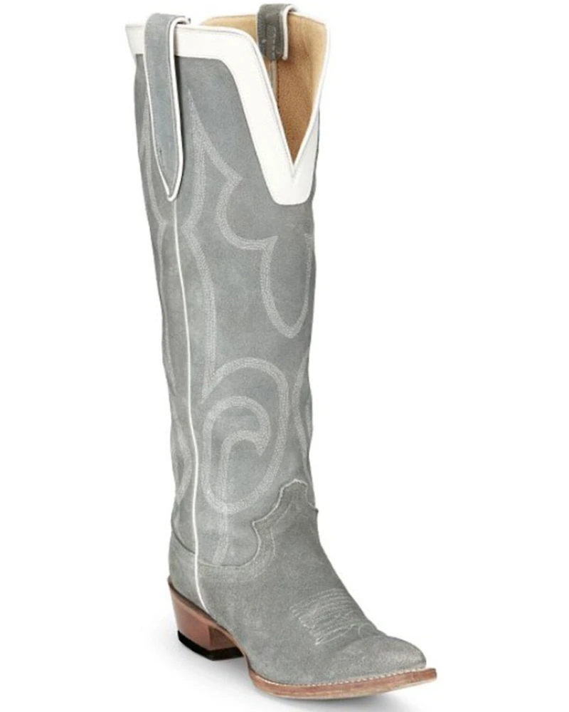 Justin Women's Verlie Vintage Suede Tall Western Boots - Snip Toe