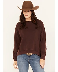 Shyanne Women's Solid High-Low Fringe Long Sleeve Shirt