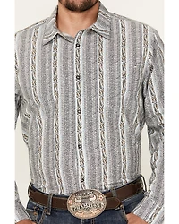 Gibson Trading Co Men's Rough Road Striped Print Long Sleeve Button-Down Western Shirt