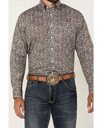 Rough Stock by Panhandle Men's Paisley Print Long Sleeve Button-Down Stretch Western Shirt