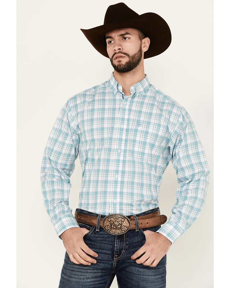 Ariat Men's Edward Plaid Print Long Sleeve Button-Down Performance Western Shirt