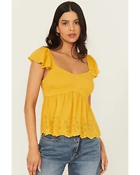 Cleo + Wolf Women's Elizabeth Peplum Top