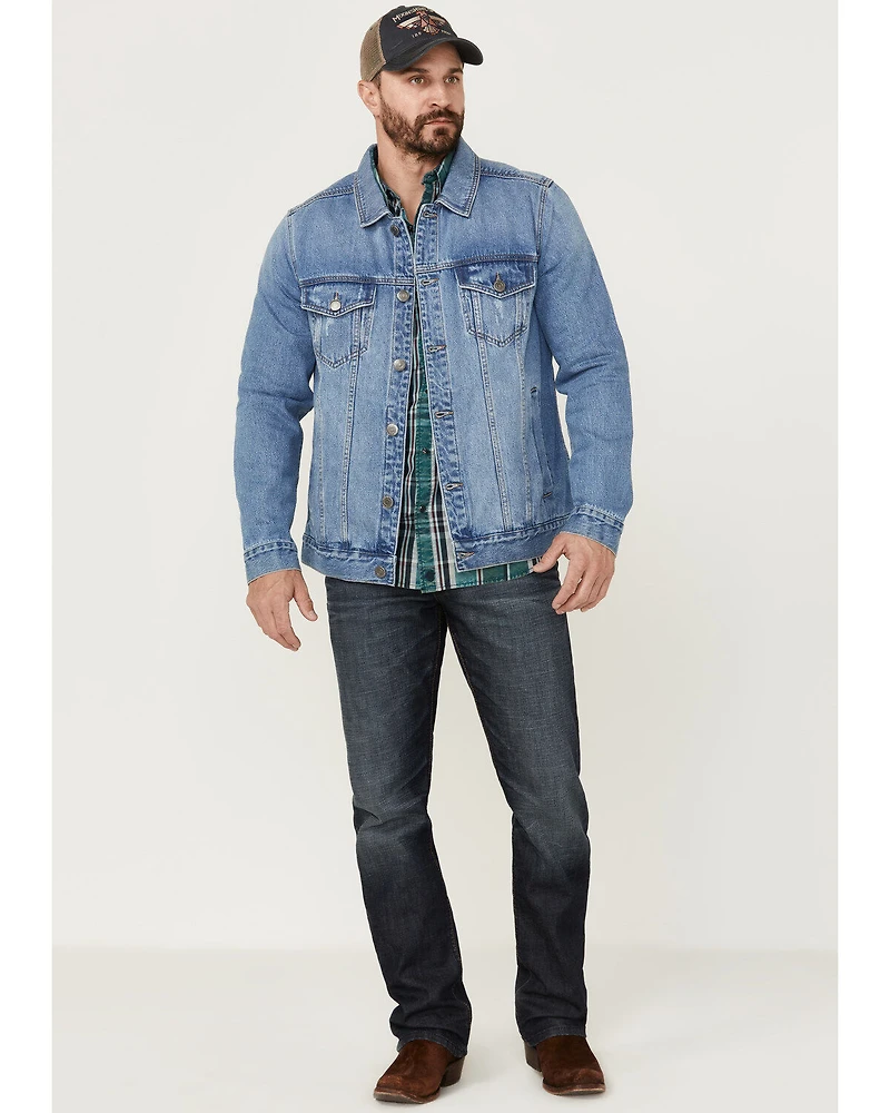 Moonshine Spirit Men's Button-Down Unlined Denim Trucker Jacket